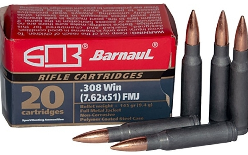 Barnaul Ammunition 308 winchester 145gr full metal jacket 20/box